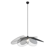 Lampada a sospensione petali fiore, metallo, nero, D 87 cm, Fleure