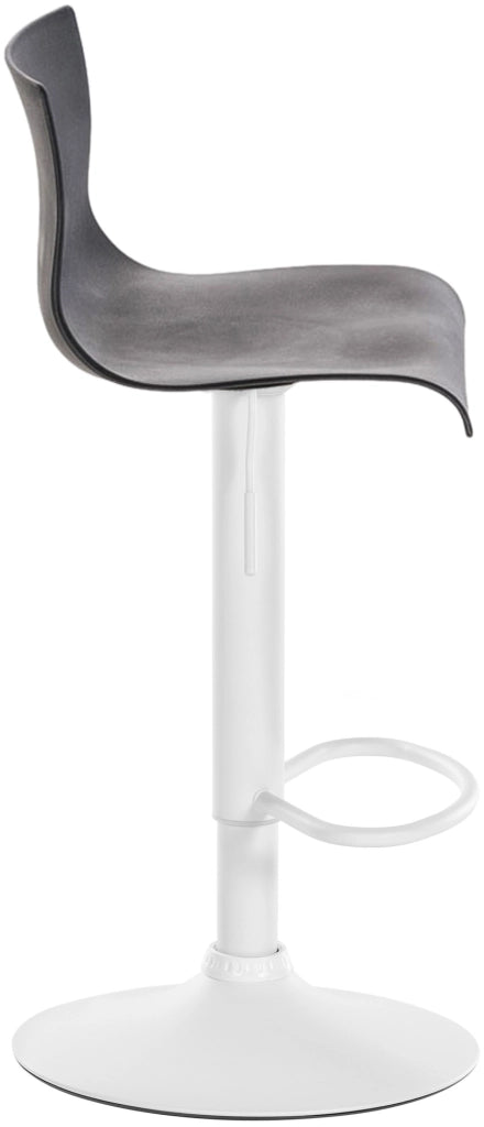 Sgabello Hover in polipropilene e metallo grigio,Metallo bianco opaco