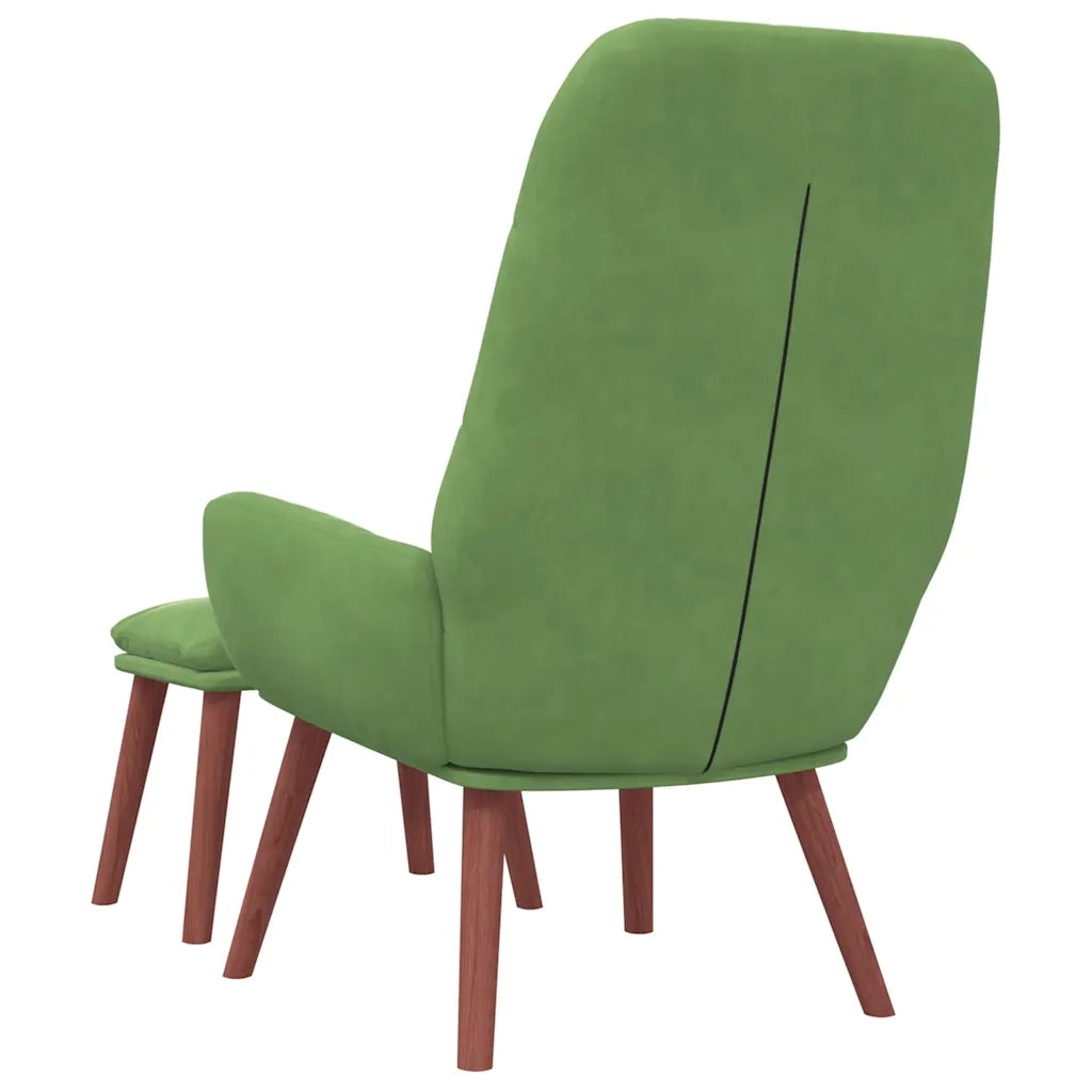 Poltrona Relax con Poggiapiedi Verde Chiaro in Velluto 3315141