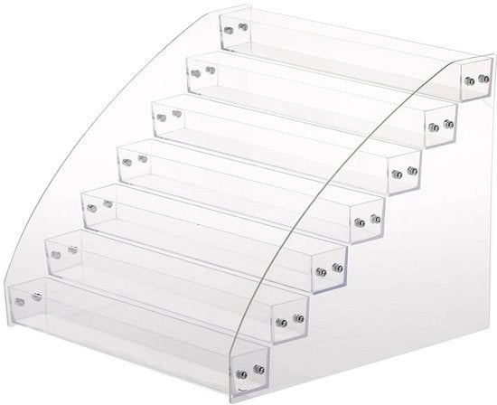 Display stand per lattine di smalto - Costruito in acrilico - Facile da installare - Translucido - Multifunzionale - Adatto per 7 strati - 31 x 31 cm