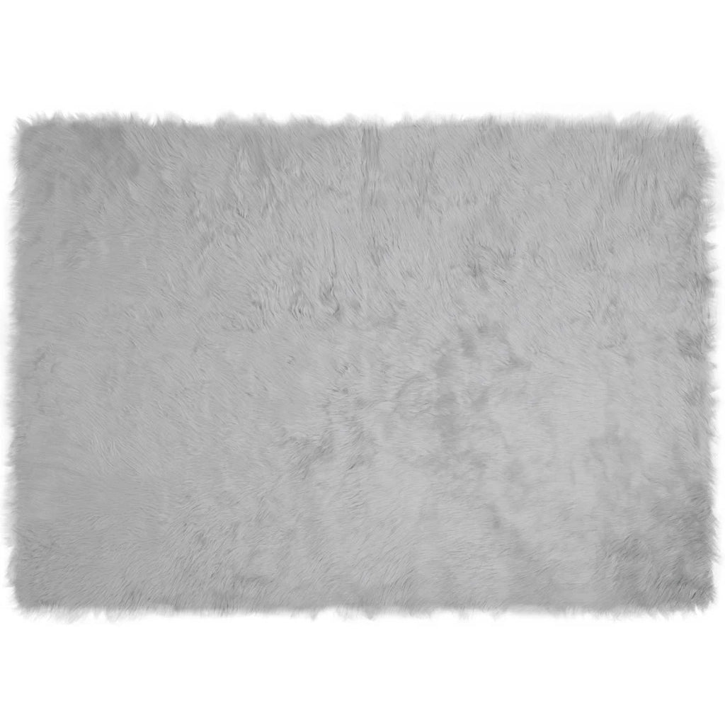Tappeto in finta TAFALLA Grigio 140 x 200 cm Poliestere 42021527