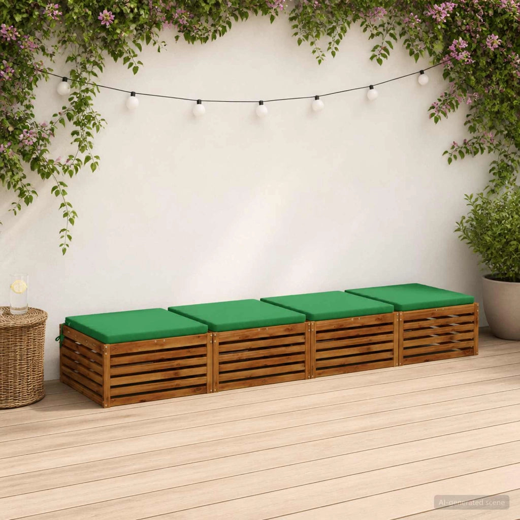 Cuscini per Sedia in 4 Pezzi SOEST 4 pz 100% Poliestere Verde 944684