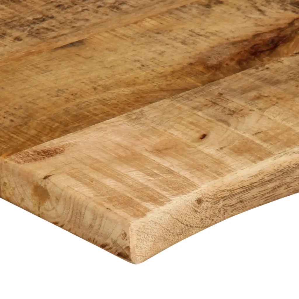 Piano Tavolo 70x60x3,8 cm Bordi Vivi Legno di Mango Grezzo 370403