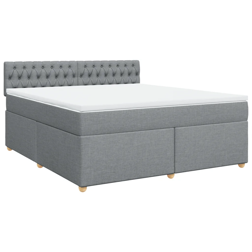 vidaXL Giroletto a Molle con Materasso Grigio Chiaro180x200 cm Tessuto