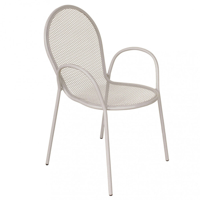 Sedia da Giardino Sheffield Impilabile 54x61x90 h cm in Acciaio Tortora