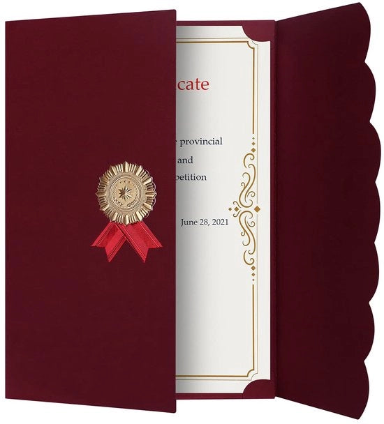 Map per certificati A4 con custodia per 5 certificati in cartone, carta per certificati in cartone, copertina per documenti, copertina per certificati, map per documenti