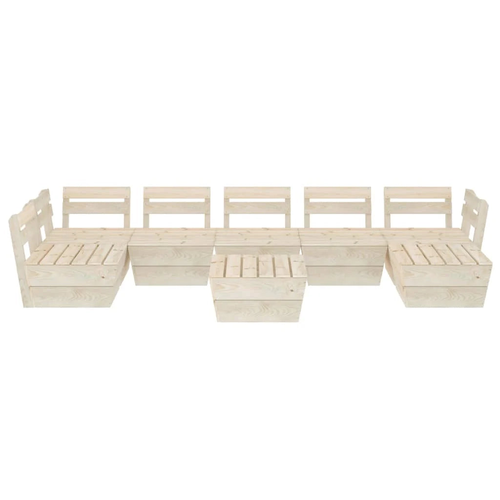 Set di mobili da giardino mobili da esterno set di mobili in pallet 8 pezzi legno di abete impregnato 02_0018516