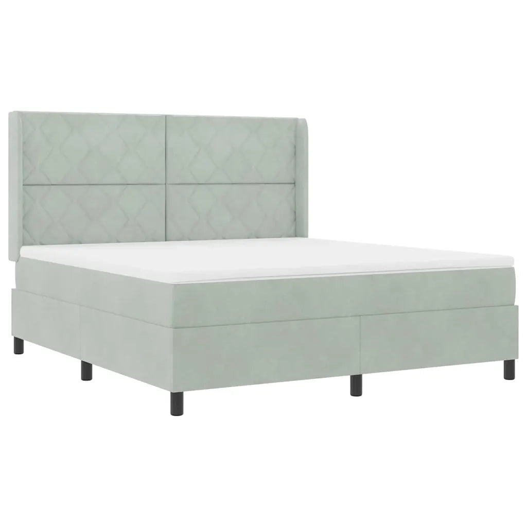 Letto a molle con testiera Grigio chiaro 180 x 200 cm Velluto 3343934