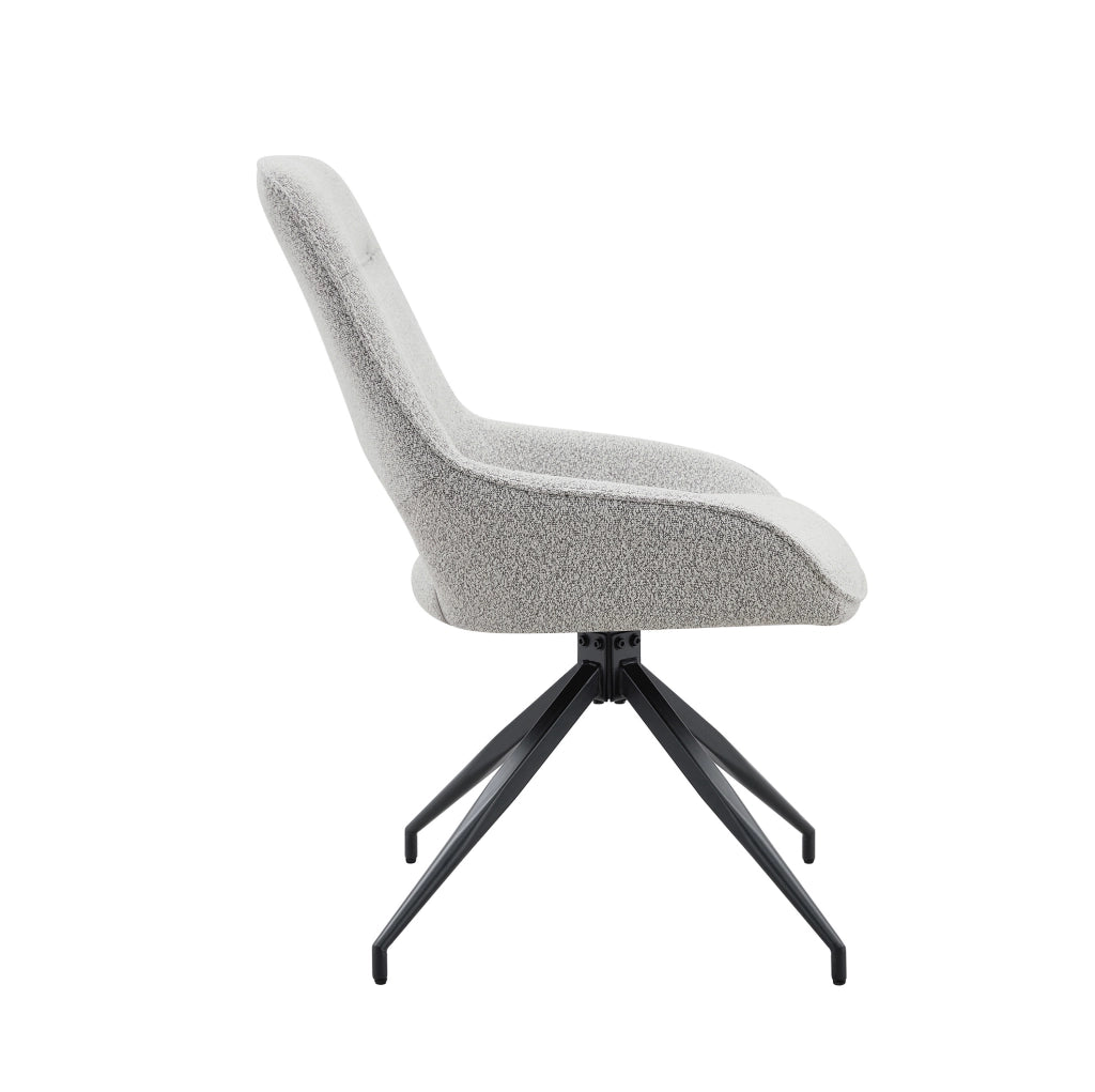 Sedia da pranzo girevole 360° in tessuto grigio caldo