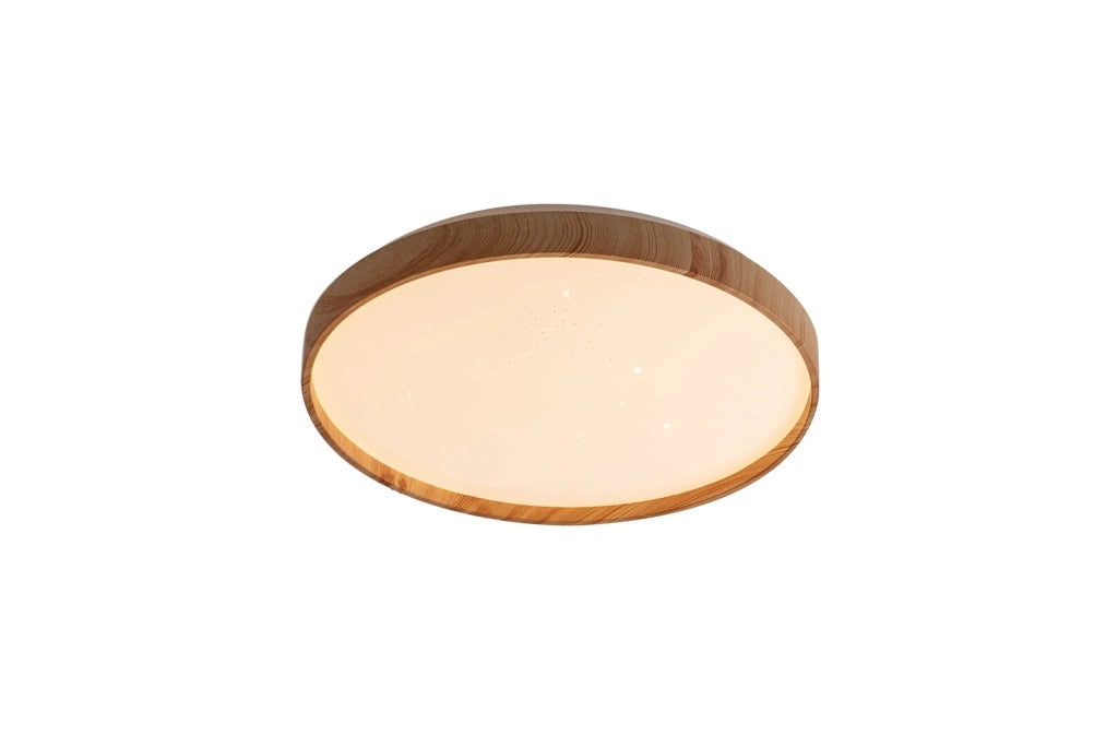 Plafoniera LED Leana2 effetto stelle faggio 38,5cm 24W