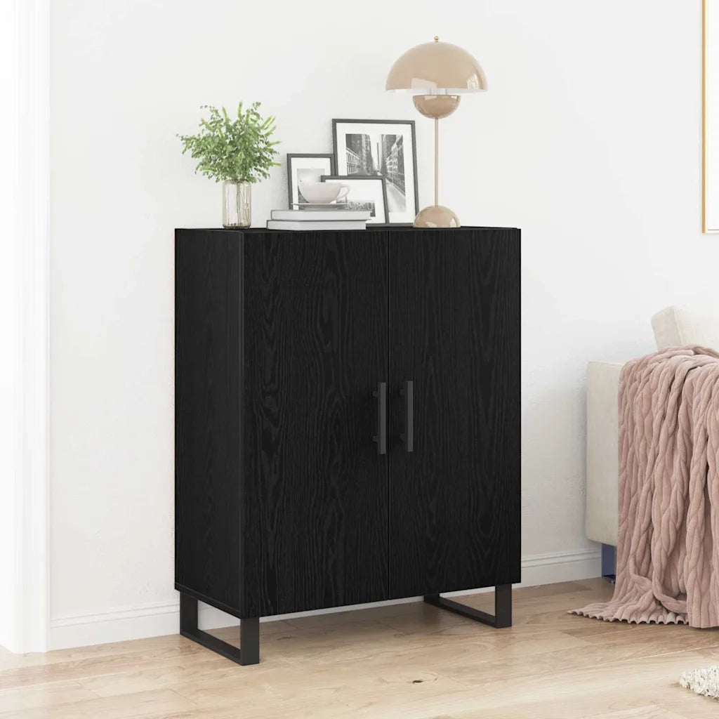 Credenza Rovere Nero 69,5 x 34 x 90 cm Legno ingegnerizzato 862875