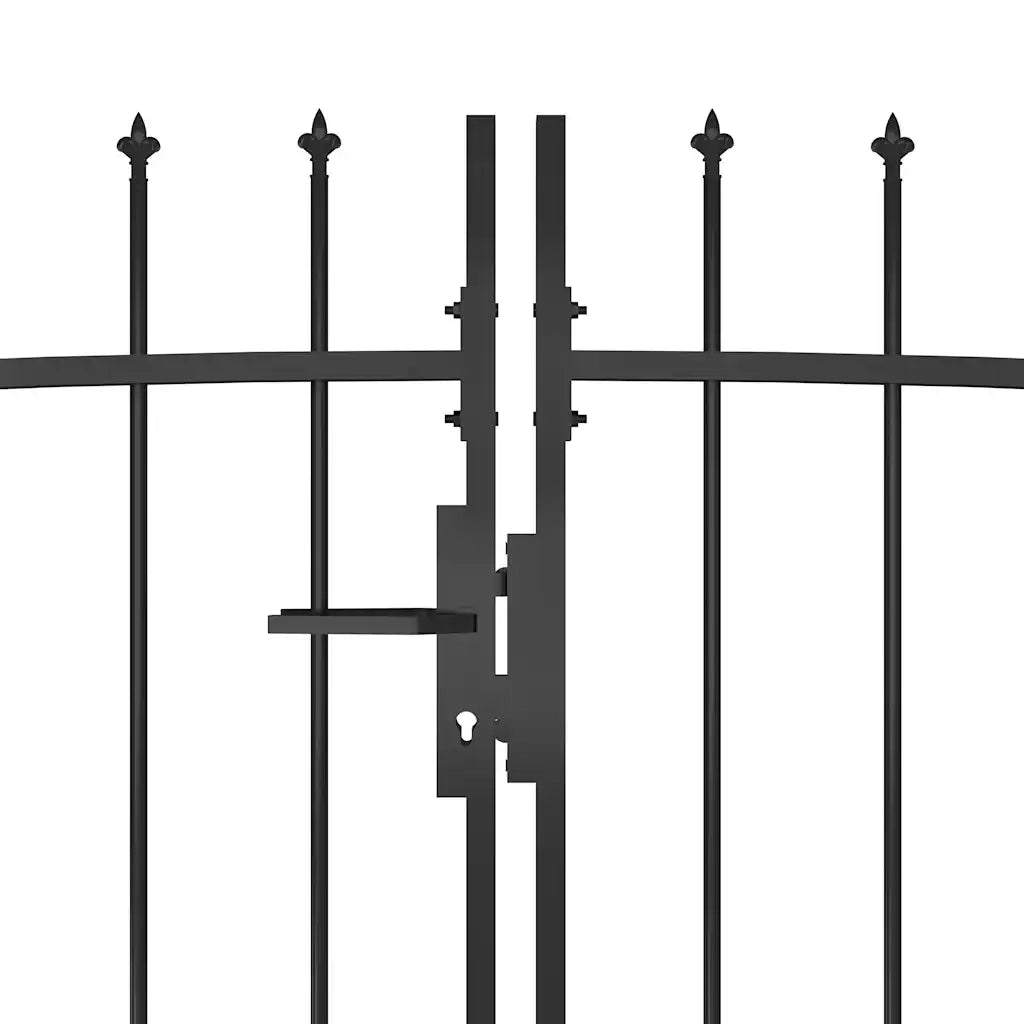 Cancello da Giardino con Punta a Lancia 5x1,5 m Nero cod mxl 52316
