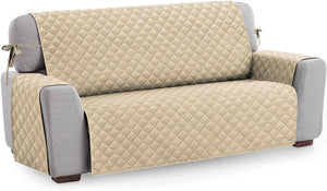 Copridivano Trapuntato Proteggi Salva Divano Poltrona Tinta Unita Beige 4 Posti