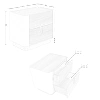 Comodino noce, beige, acciaio lucido dorato e piano in noce