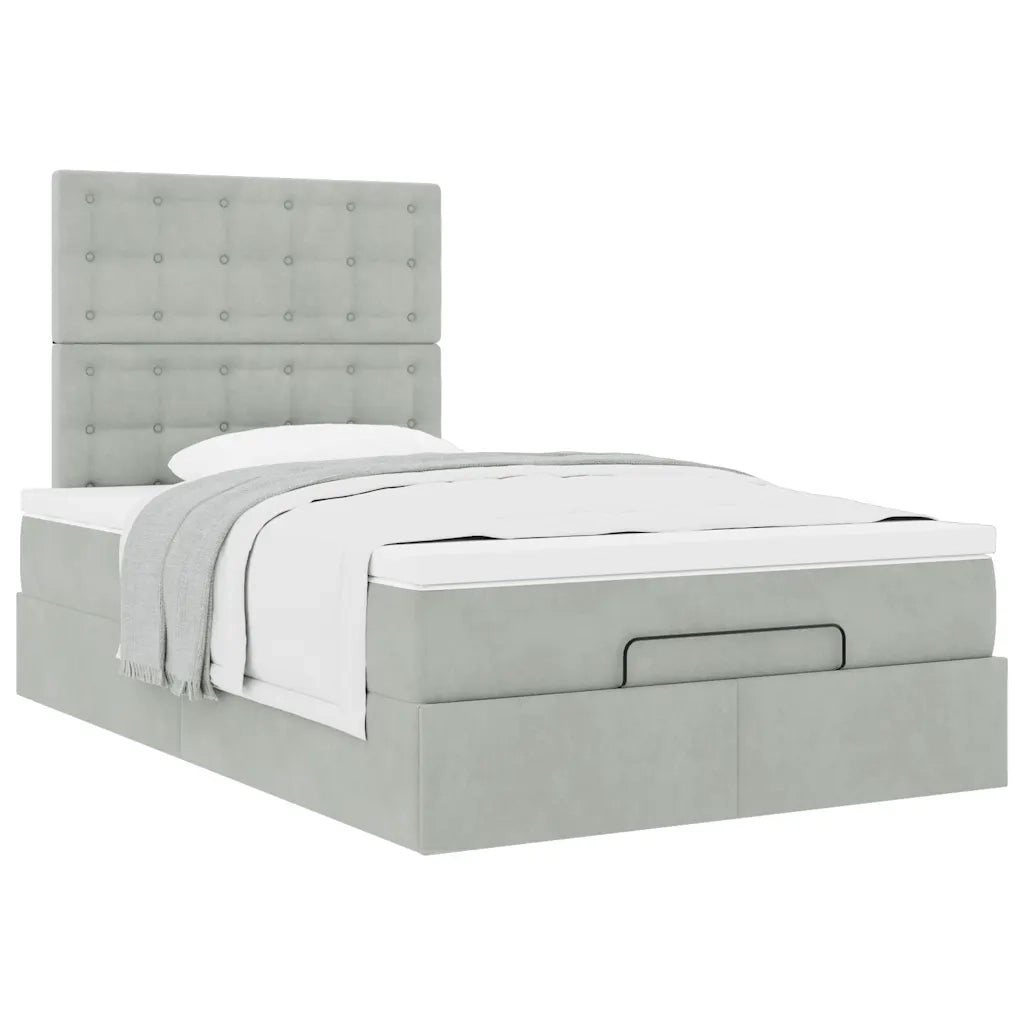 Struttura Letto Pouf con Materassi 120x190 cm Velluto