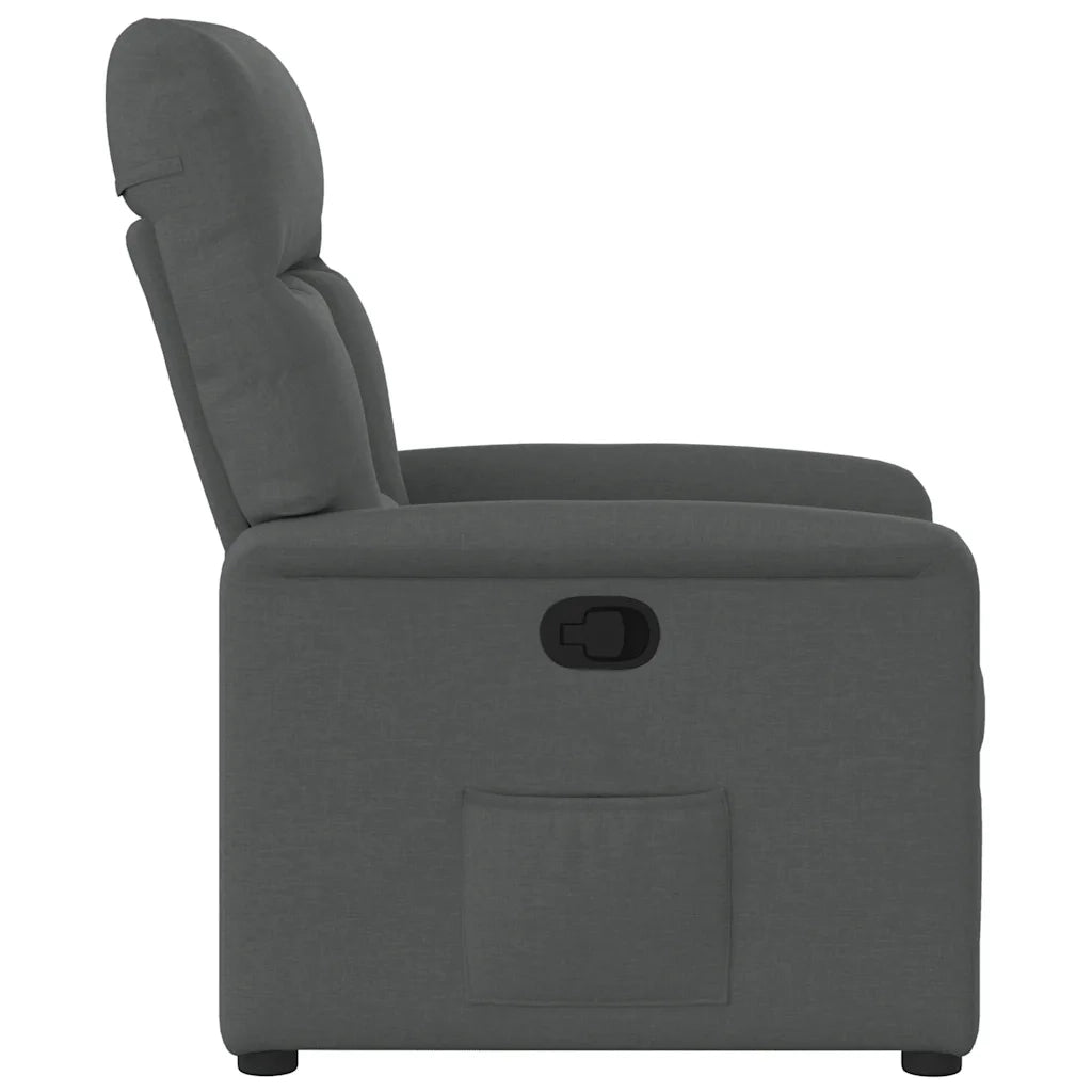 Poltrona reclinabile in tessuto grigio scuro 4015543