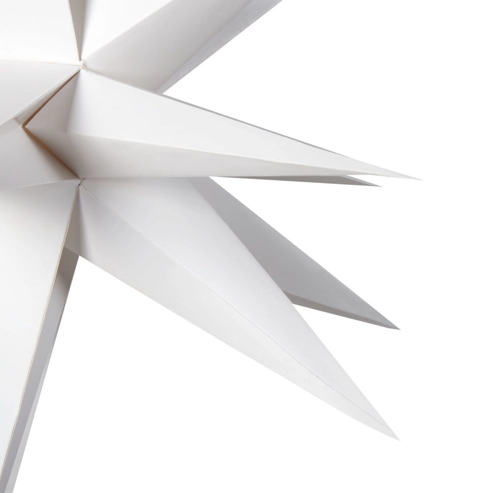 Decorazione natalizia a LED a forma di Stella di carta bianco sporco fatta a mano