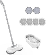 Dweil elettrico a batteria senza fili con vaschetta auto-scoppiante LED 250 ml serbatoio acqua - progettazione compatta - capacità batteria 2200 mAh - getto d'acqua con un solo clic - separazione automatica acqua sporca e pulita - manico regolabile