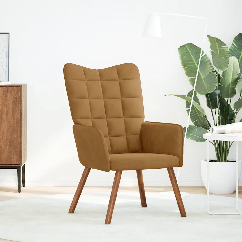 Divano Sedia-Poltrona Relax Marrone in Velluto 911156