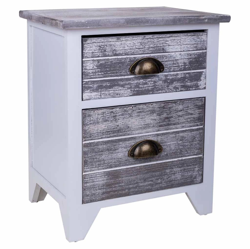Comodino in legno bianco 38x28x45