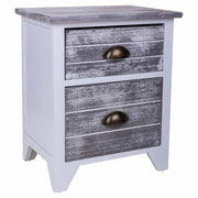 Comodino in legno bianco 38x28x45