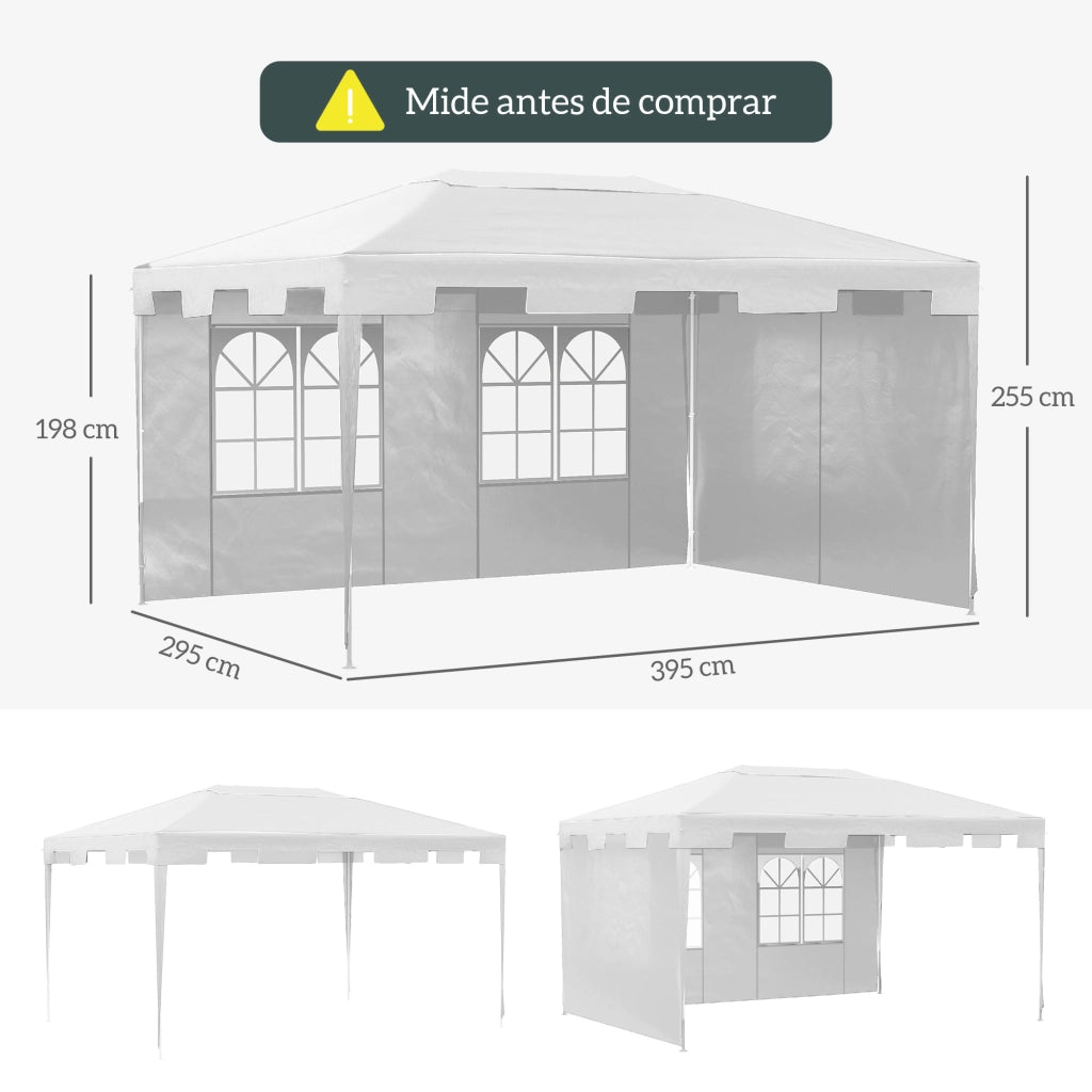 Gazebo ¨C Minimal ¨C 395x295x255 cm bianco