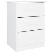 Comodino | Armadio da Notte | Mobiletto da notte ALTA Bianco 41x35x55,5 cm in Legno Massello di Pino
