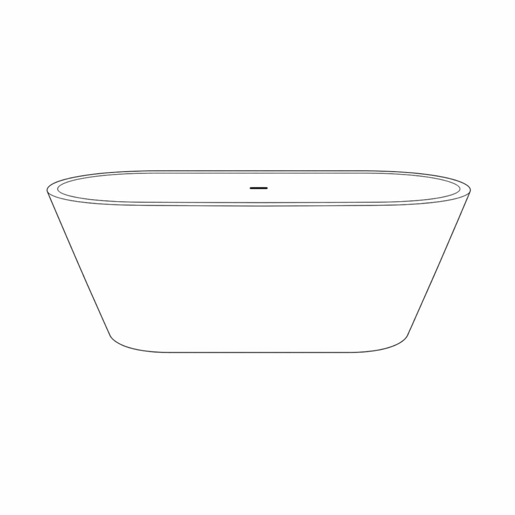 Vasca da bagno free standing ovale acrilico bianco lucido 138 x 57 x 75 cm