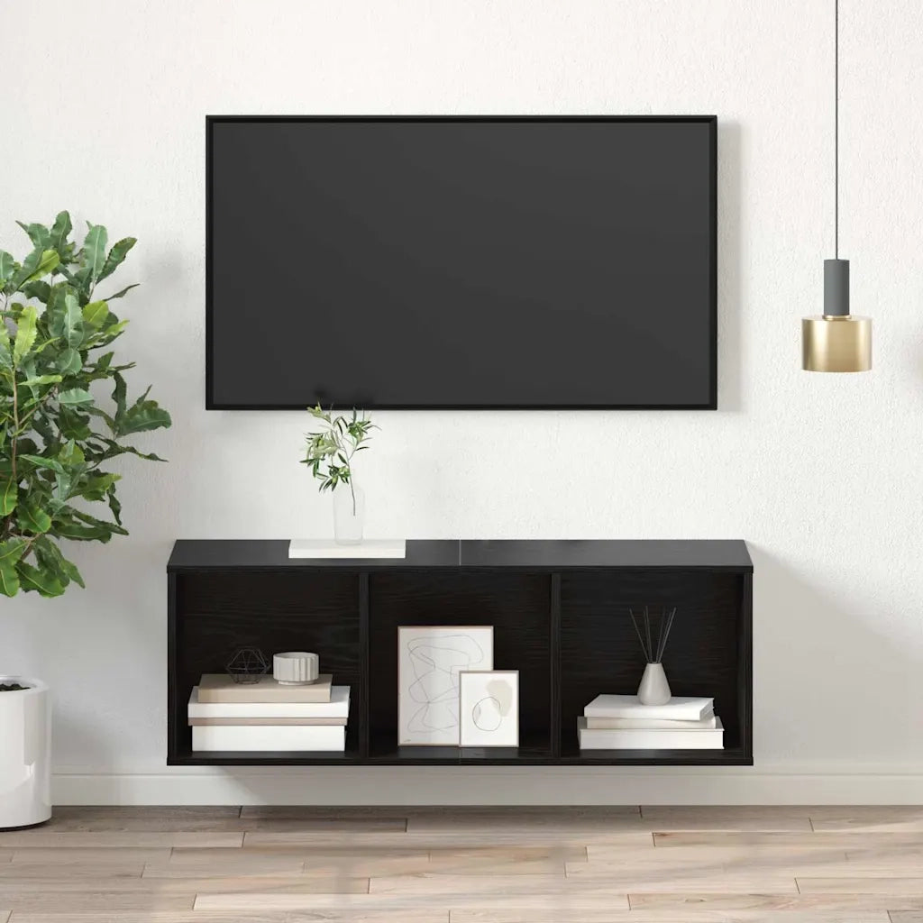 Set mobile TV Rovere Nero 37 x 37 x 107 cm Legno multistrato 875083