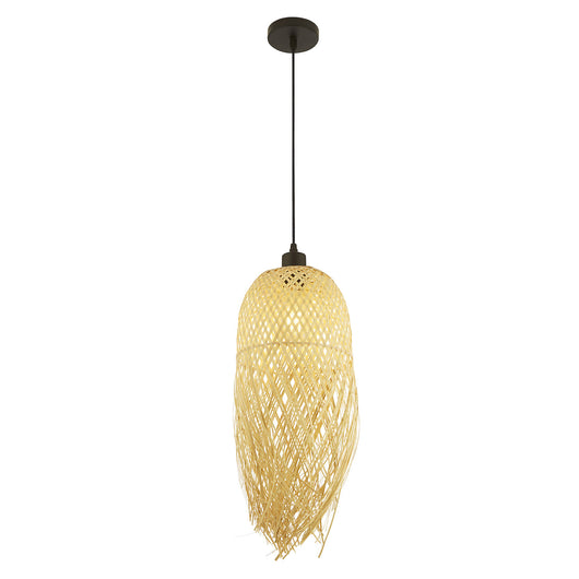 Sospensione Contemporanea Bali Legno Nero Marrone 1 Luce E27