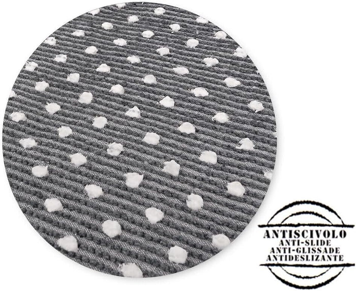 Tappeto Bagno Puro Cotone Morbido 3D Camera Sendiletto Elegante Lavabile Grigio 55x120 cm