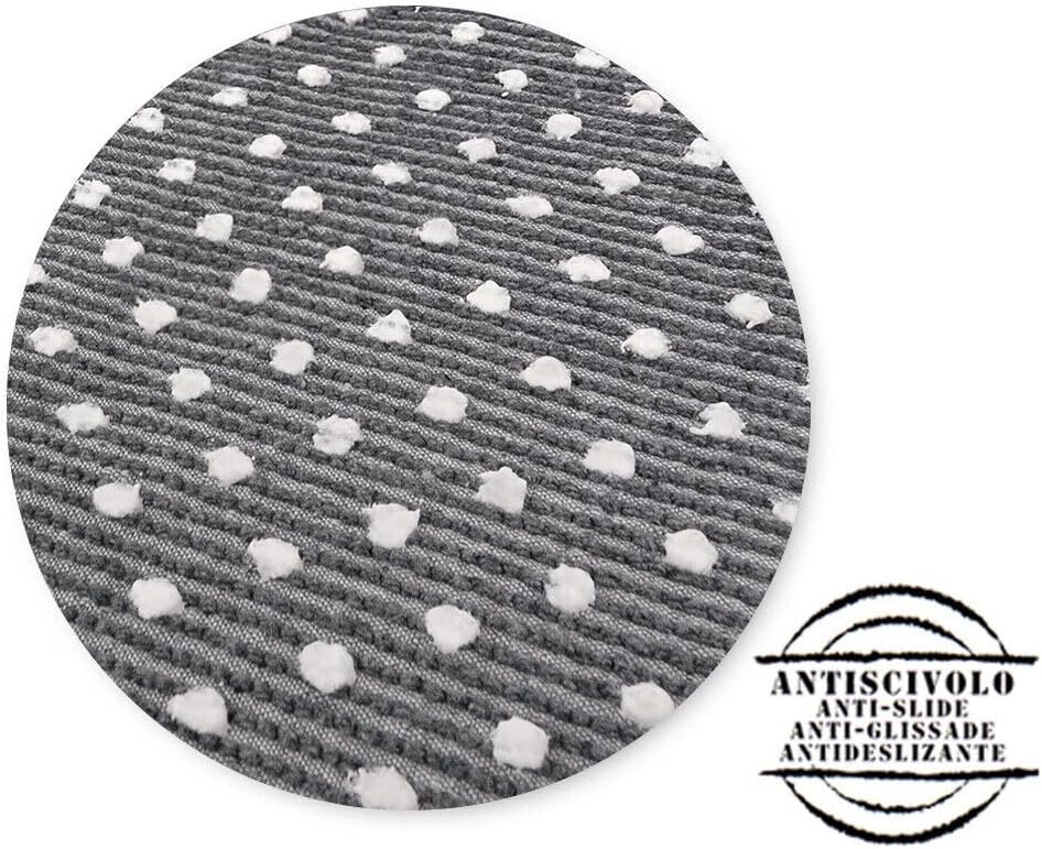 Tappeto Bagno Puro Cotone Morbido 3D Camera Sendiletto Elegante Lavabile Grigio 55x120 cm