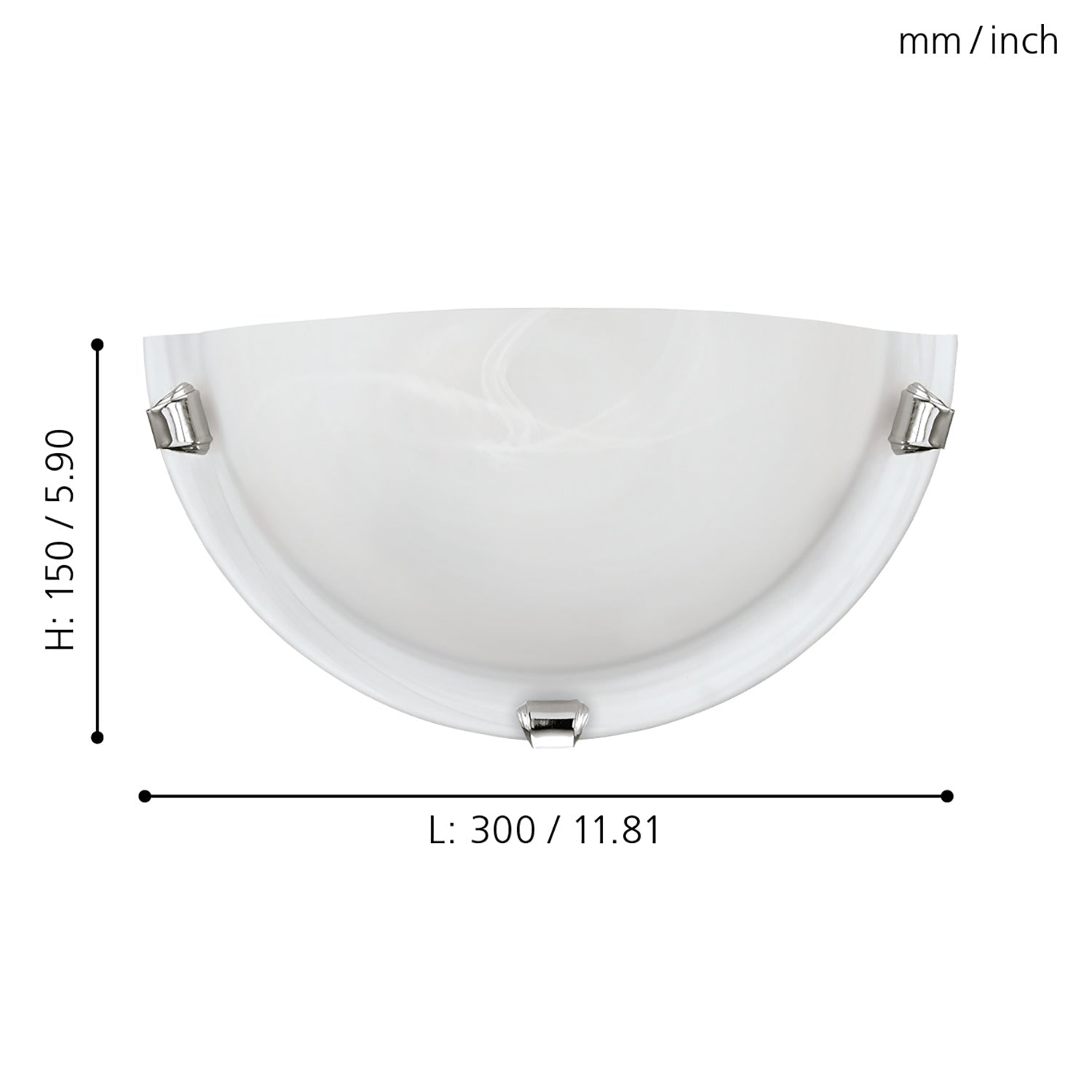 Applique Contemporanea Salome Acciaio Cromo 1 Luce E27