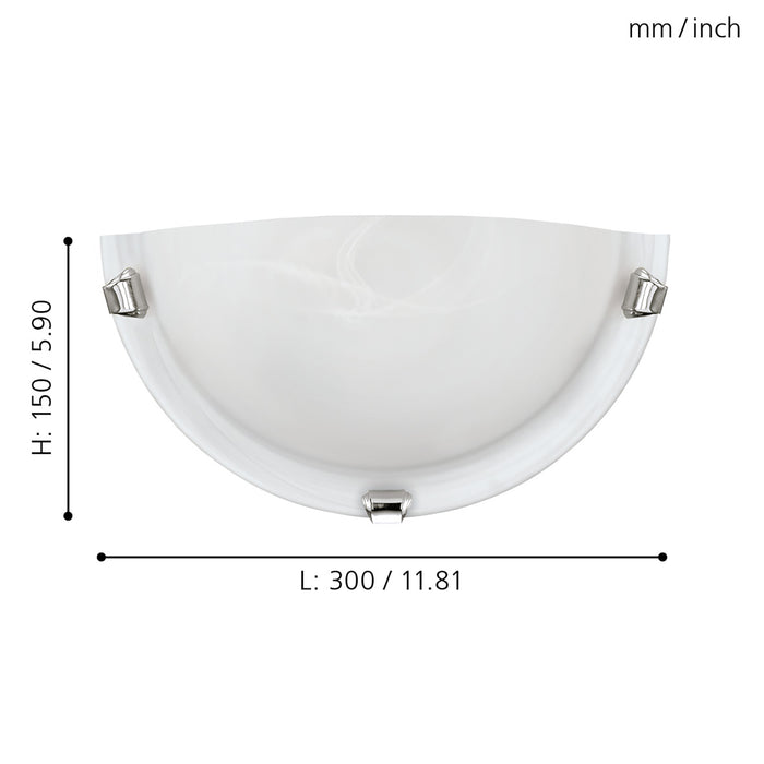 Applique Contemporanea Salome Acciaio Cromo 1 Luce E27