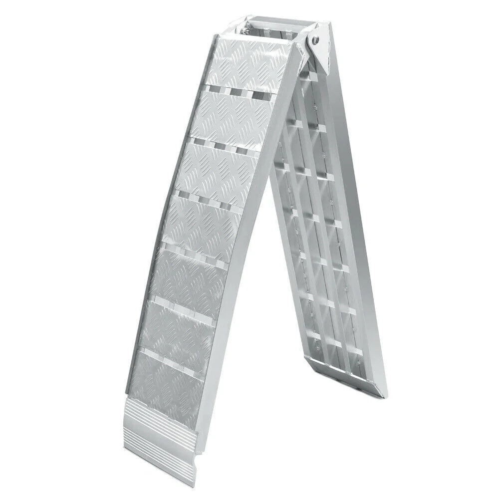Rampa di carico pieghevole multiuso in alluminio con barra di collisione 228 cm fino a 680 kg grigia 16_0002132