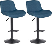 Set di 2 sgabelli da bar Solon tessuto nero 2