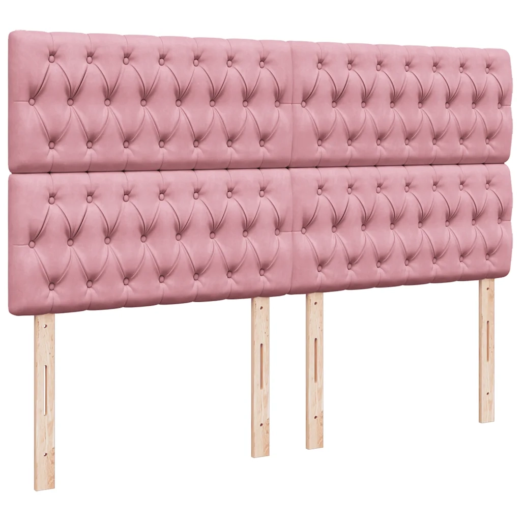 Giroletto a Molle con Materasso Rosa 180x200 cm in Velluto