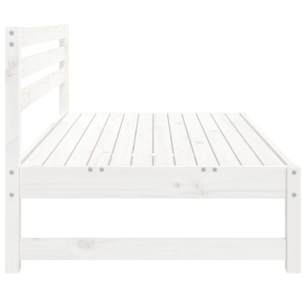 Divano componibile-Divani Centrali Giardino 2pz Bianchi 120x80cm Massello Pino