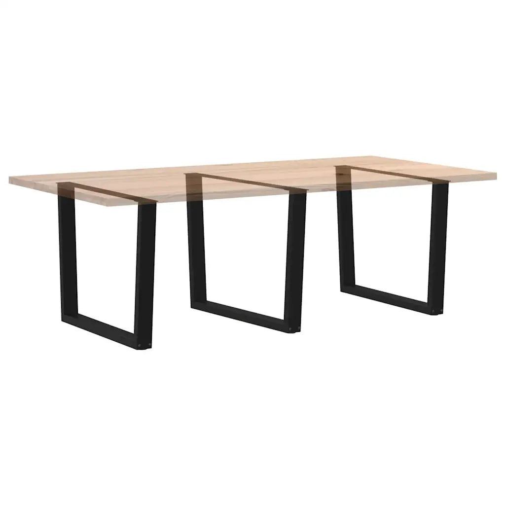 Gambe per tavolo da pranzo a forma di V 3 pz nere 100x(72-73,3) cm in acciaio 4012672