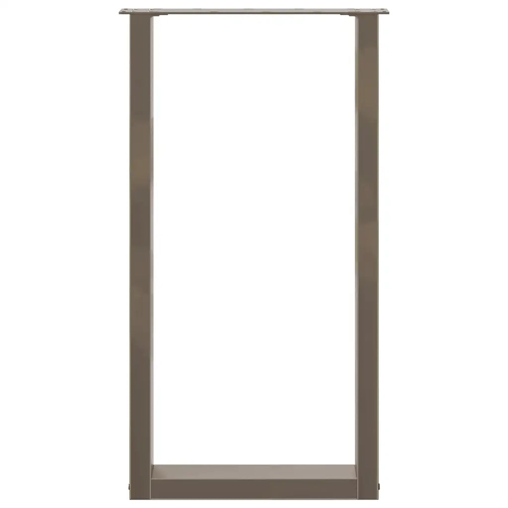 Gambe per tavolo da bar a forma di U 2 pz in acciaio naturale 50x(90-91) cm