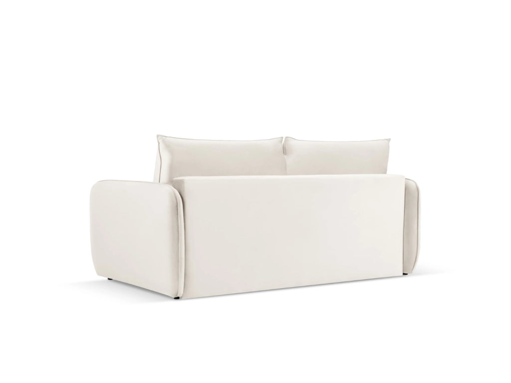 Cosmopolitan Design - Divano convertibile "Vienna" 2 posti in velluto beige chiaro 