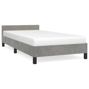 Letto singolo | Letto per adulti | Giroletto senza Materasso Grigio Chiaro 90x200 cm Velluto