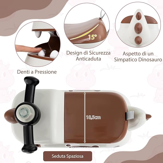 Macchina a Spinta per Bambini, Giocattolo Cavalcabile con Spazio Nascosto Luci Musica e Clacson, Macchina da Passeggio a Spinta con 4 Ruote, Regalo per Bambini 18+ Mesi (Bianco)