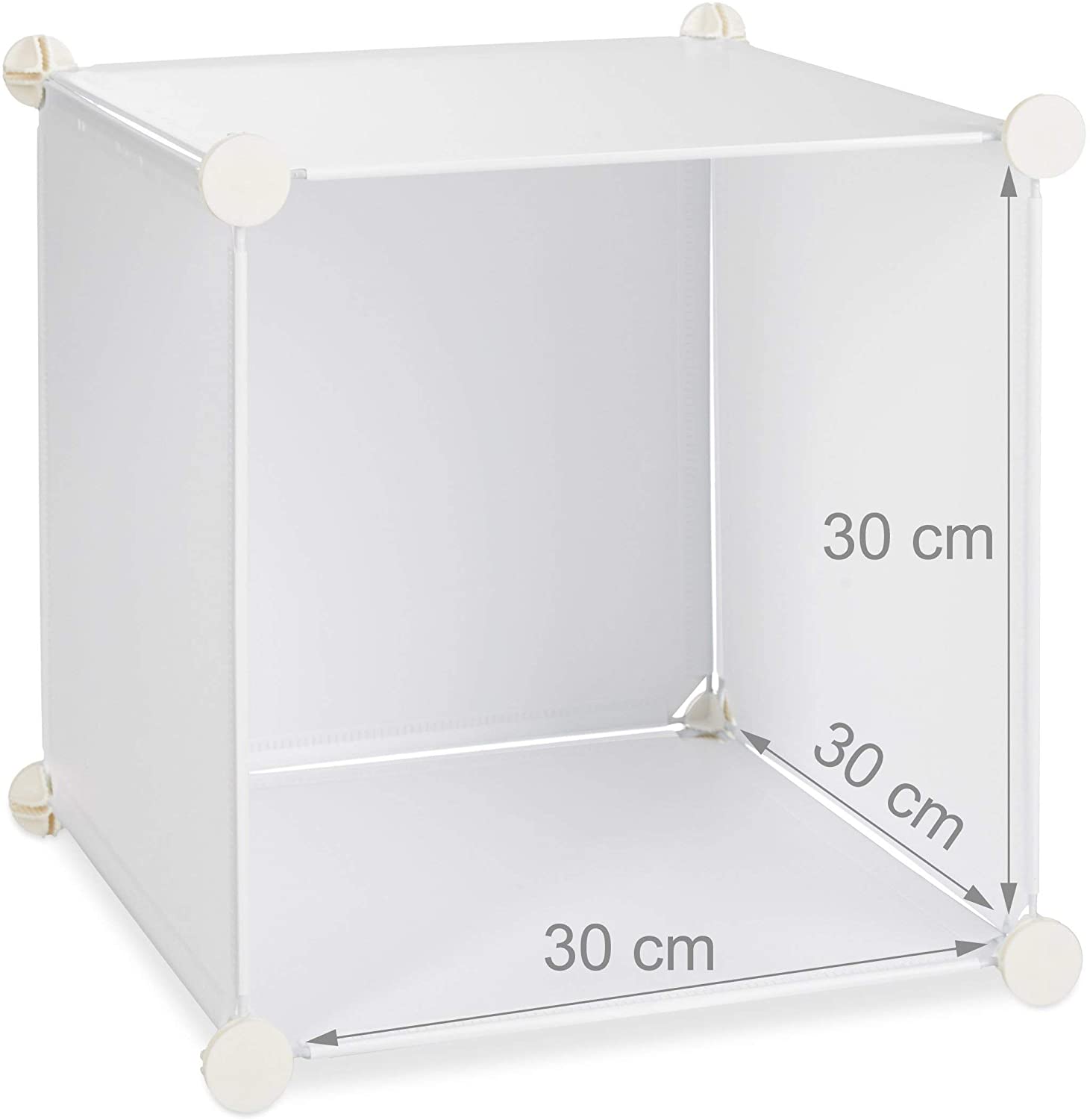Armadio guardaroba con scaffale cubo 15 scarpiere in plastica componibili bianco 13_0001075_2