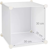 Armadio guardaroba con scaffale cubo 15 scarpiere in plastica componibili bianco 13_0001075_2