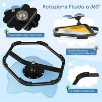 Sedia Girevole a 360° per Bambini, Sedia Sensoriale con Base in Metallo Antiscivolo per Allenare la Coordinazione Fisica e l'Equilibrio, Giocattolo per Cameretta (Blu,Elefante)