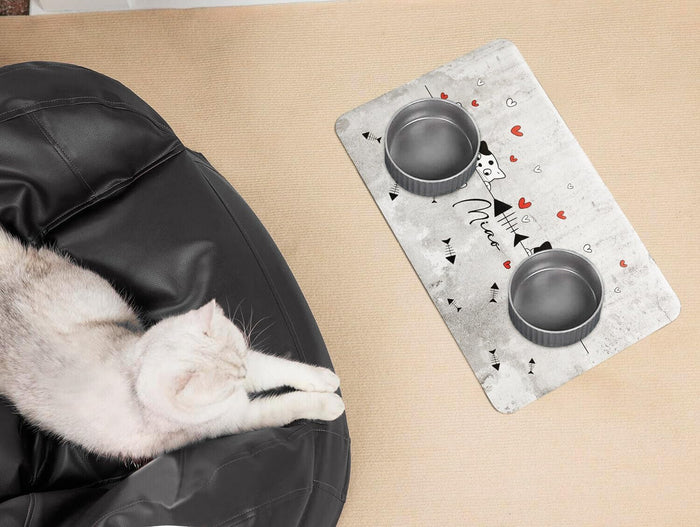 Tappeto Sottociotola Tovaglietta 50x70 cm Pvc Impermeabile Antisfilo Antiscivolo Cane Gatto Dis.C