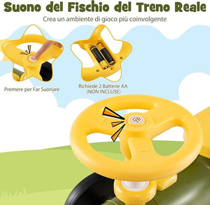 Auto a Spinta per Bambini, macchina cavalcabile con Suono e Spazio di Archiviazione, Auto Scorrevole a Piedi con Volante per Bambini 19-36 Mesi (Verde)