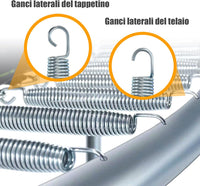 Molla Elastica e Sostitutiva per Trampolino, Kit di Accessori per Trampolino con 20 Molle di 18 cm Resistenti in Acciaio Galvanizzato e Gancio di Trazione a Forma di T