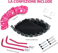 Trampolino Elastico per Bambini, Tappeto Elastico Pieghevole per Bambini con Copertura, Cuscinetti Antiscivolo e Maniglia, Ideale per Interno ed Esterno, Carico Massimo 150 kg